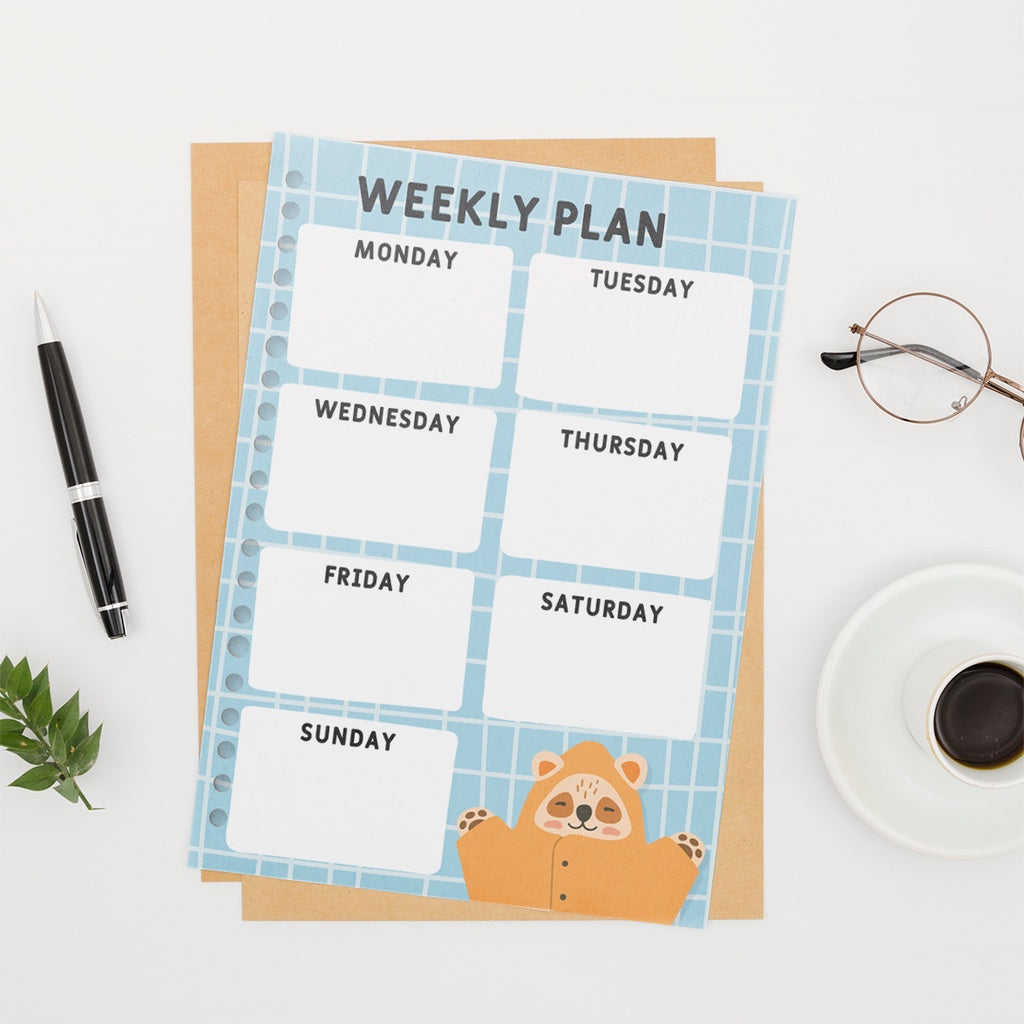 Loose Leaf A5 Weekly Plan Kotak Biru 2022 by bukuqu