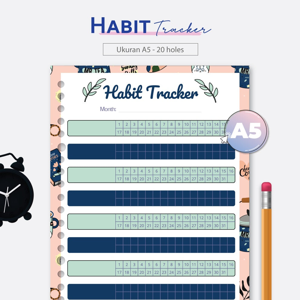 Loose Leaf A5 Habit Tracker 2022 by bukuqu