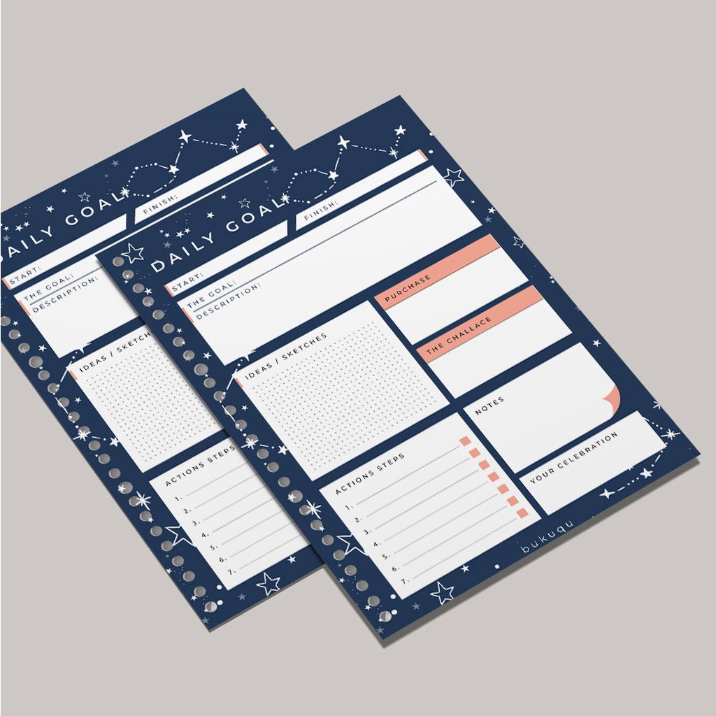 Loose Leaf B5 Daily Goals Full Color by bukuqu