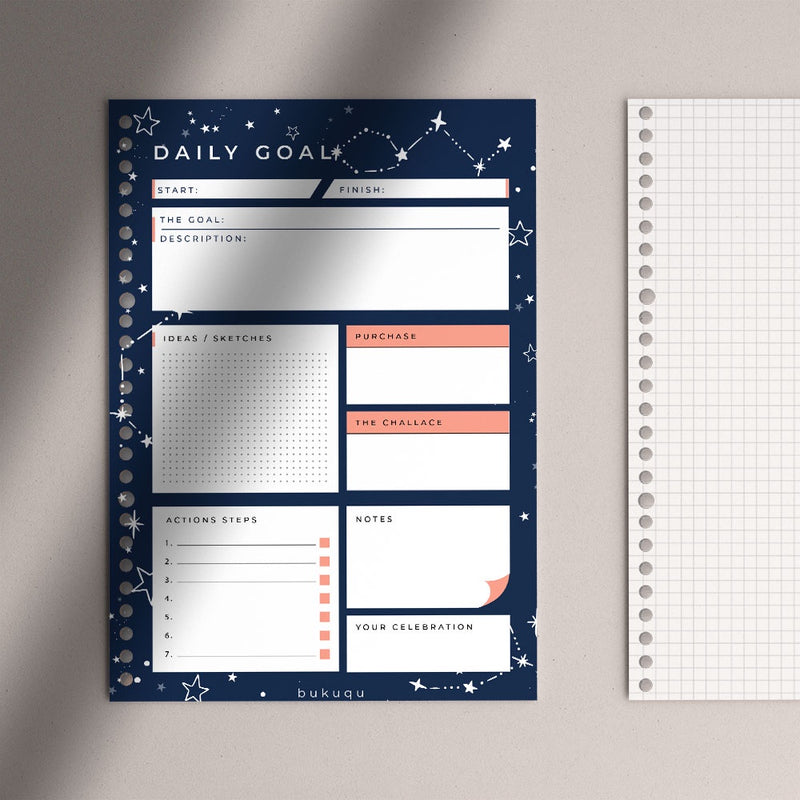 Loose Leaf B5 Daily Goals Full Color by bukuqu