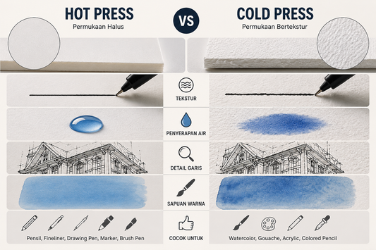 Panduan Penggunaan Kertas Hot Press dan Cold Press untuk Berbagai Media Gambar