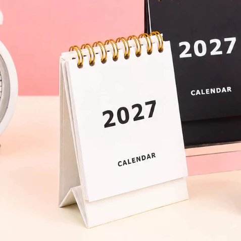 bukuqu Calendar Meja A7 2027 - Sablon Putih