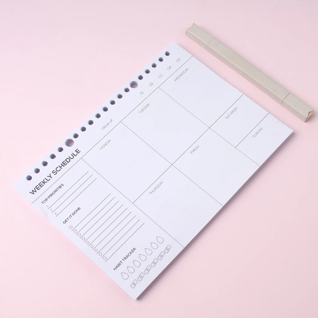 bukuqu A5 Loose Leaf LN308 Weekly Schedule