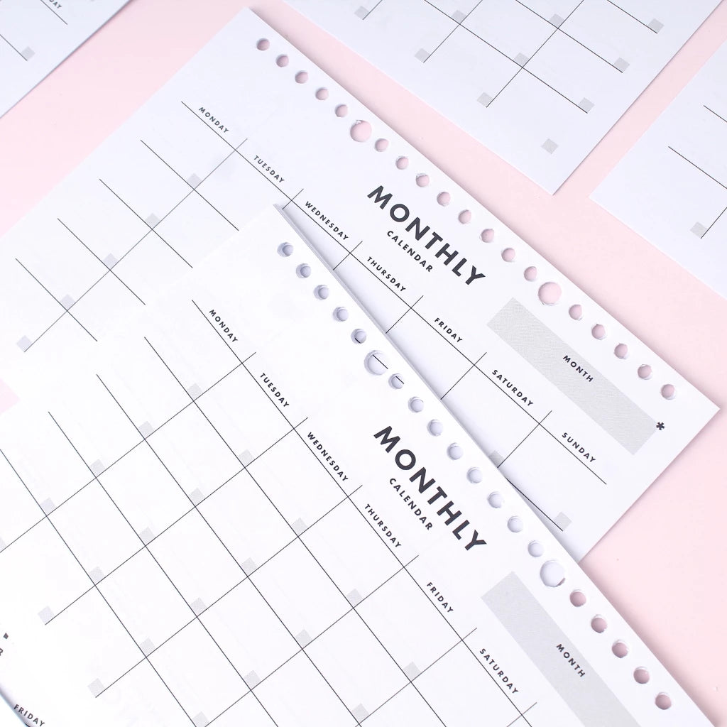 bukuqu A5 Loose Leaf LN306 Monthly Calendar