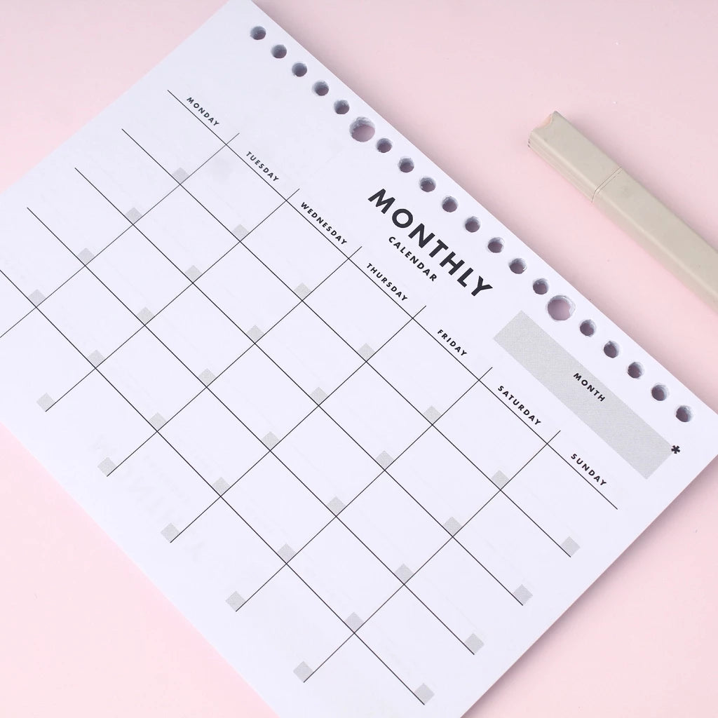bukuqu A5 Loose Leaf LN306 Monthly Calendar