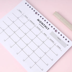 bukuqu A5 Loose Leaf LN306 Monthly Calendar