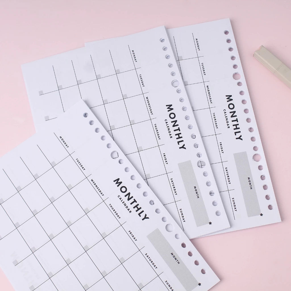 bukuqu A5 Loose Leaf LN306 Monthly Calendar