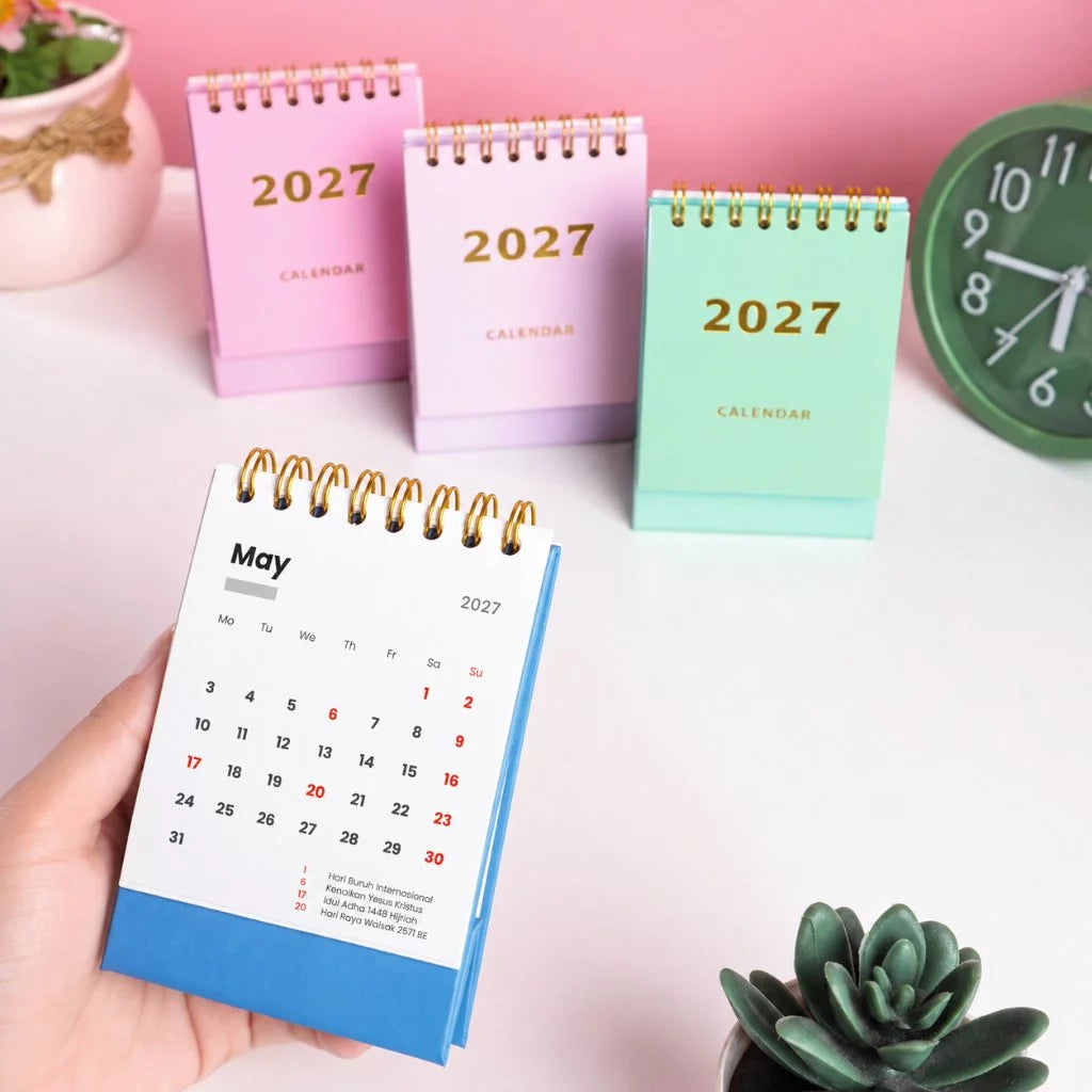 bukuqu A7 Calendar Meja 2027 - 4 warna