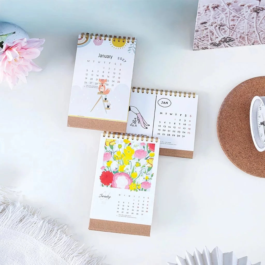 bukuqu A6 Calendar Meja 2027 - Cute