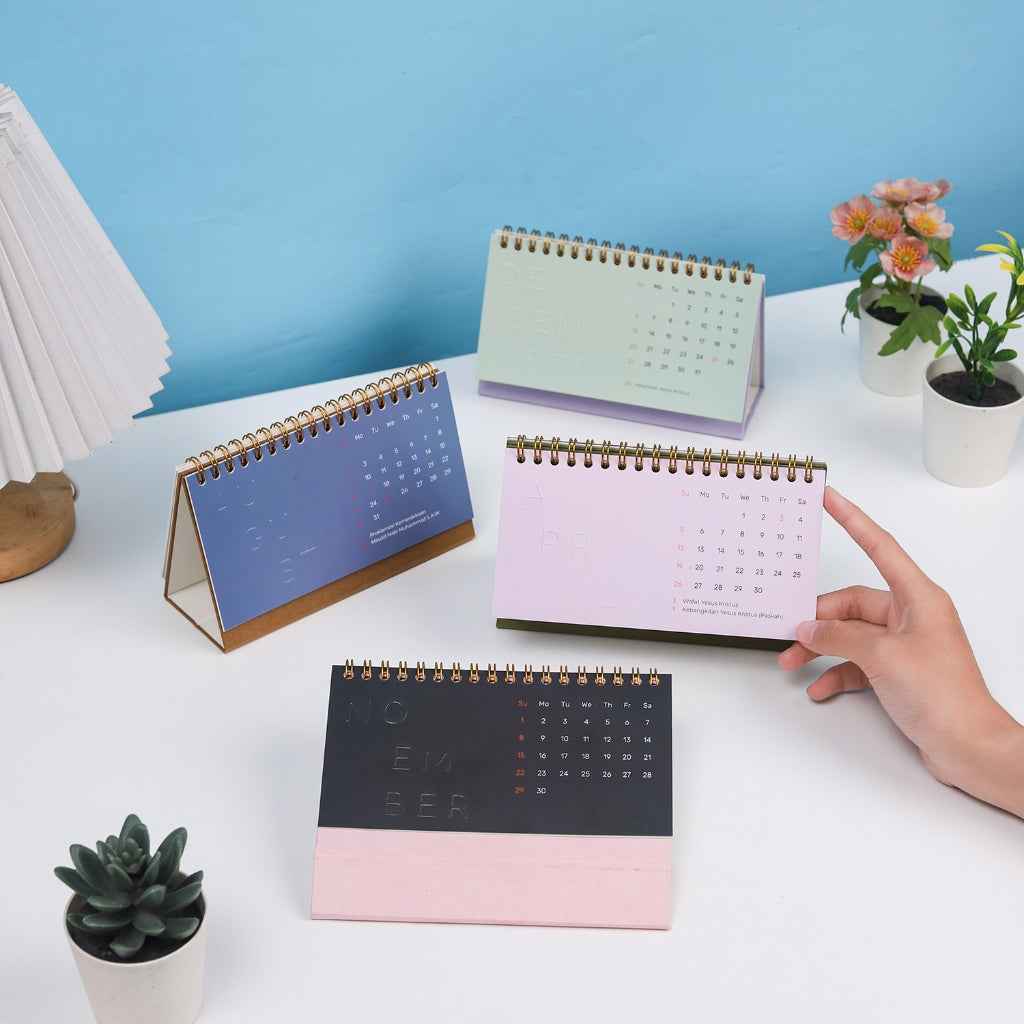 Calendar Meja Emboss #Huruf 2026