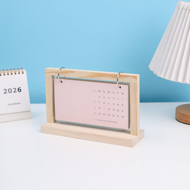 bukuqu Calendar Hanging Emboss 2026 - Kalender Meja Aesthetic