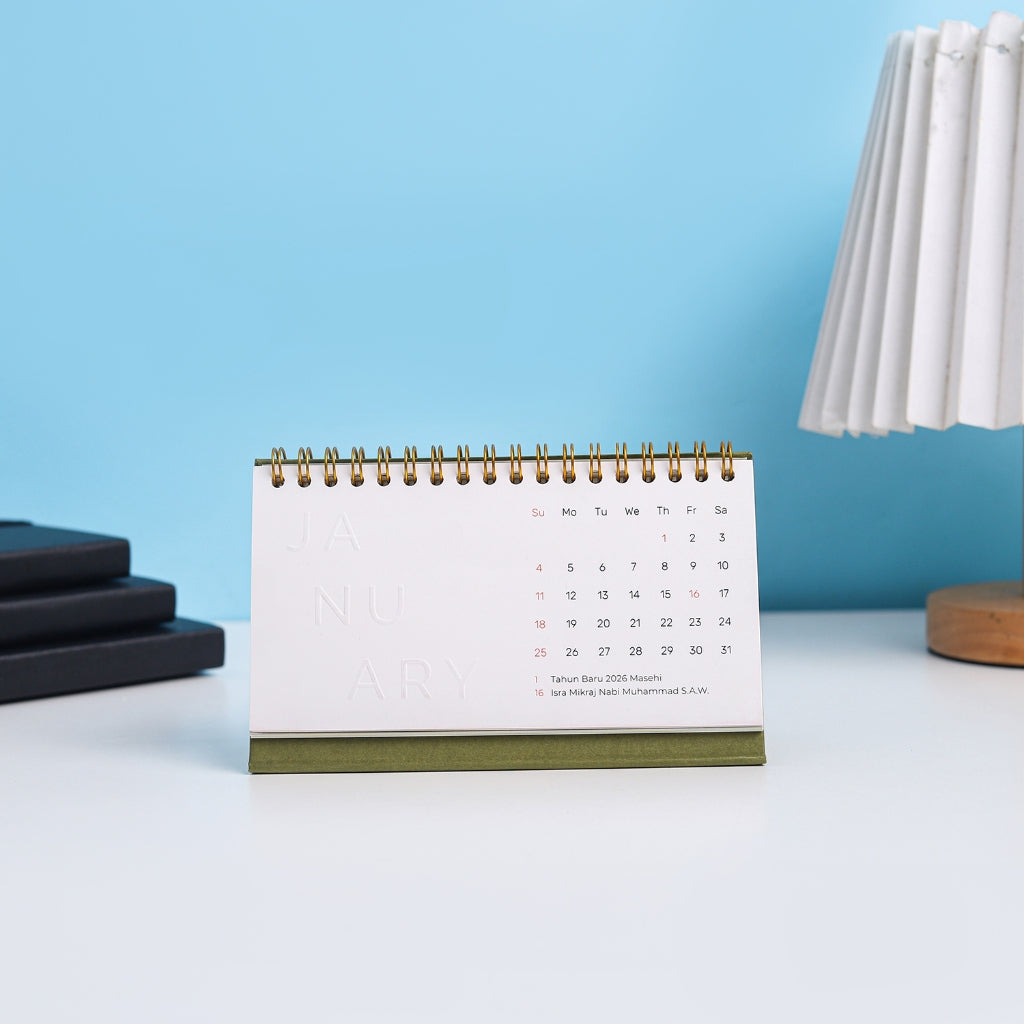 Calendar Meja Emboss #Huruf 2026