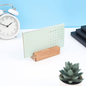 bukuqu Calendar Wooden Emboss 2026 - Kalender Meja Aesthetic