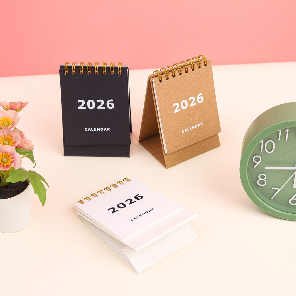 Calendar Meja A7 2026 - Sablon Putih