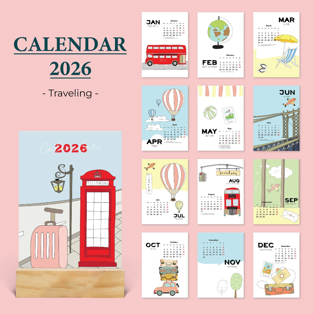 Calendar 2026 A6 #Dreams - Wooden