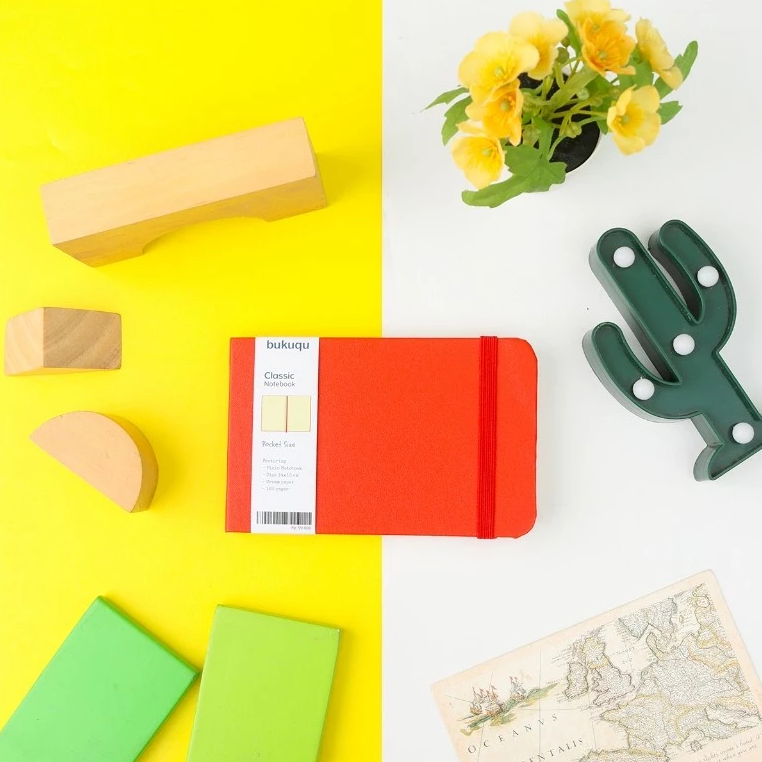 bukuqu A6 Landscape Classic Notebook Red
