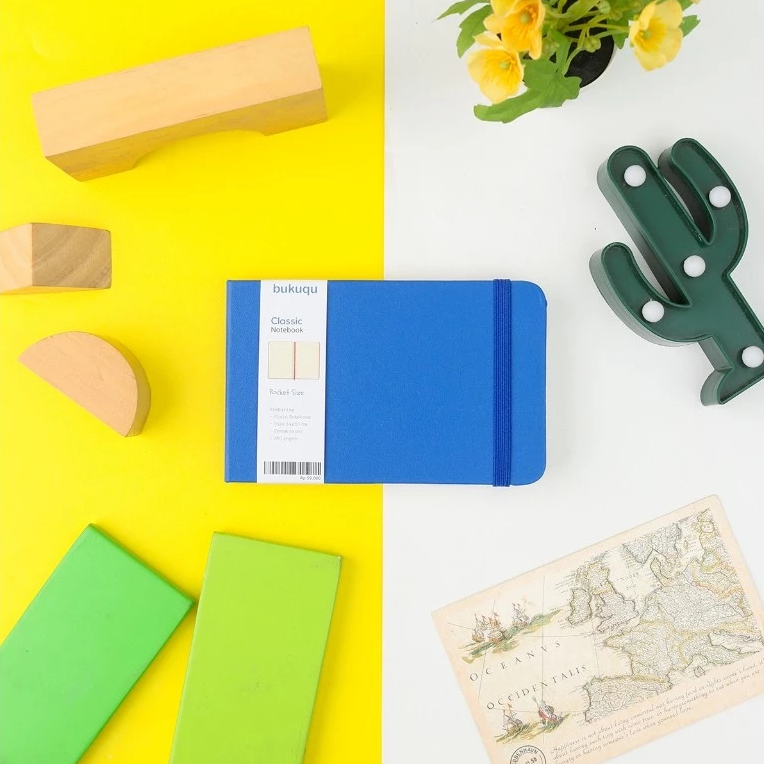 bukuqu A6 Landscape Classic Notebook Scuro Blue