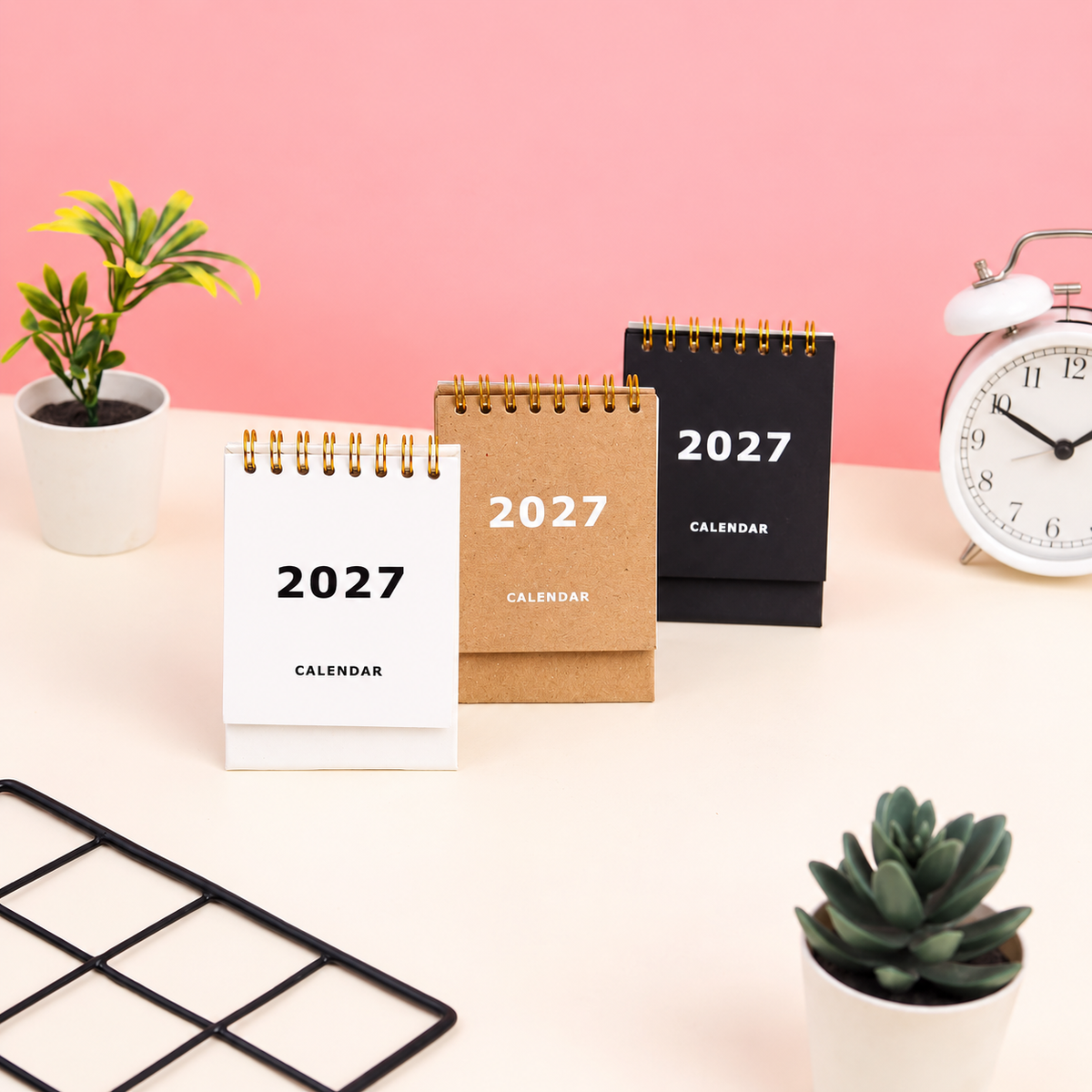 bukuqu A7 Desk Calendar 2027 - Sablon Putih