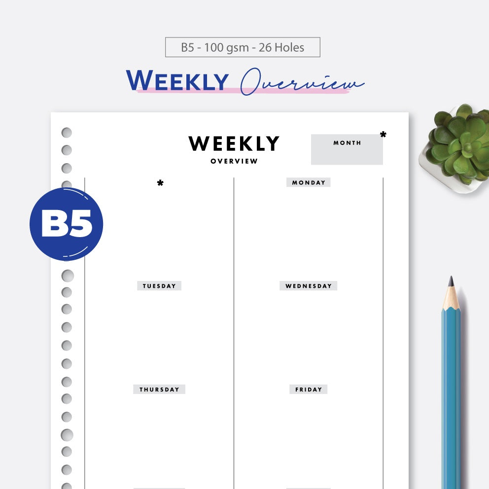 Loose Leaf B5 Weekly Overview by bukuqu