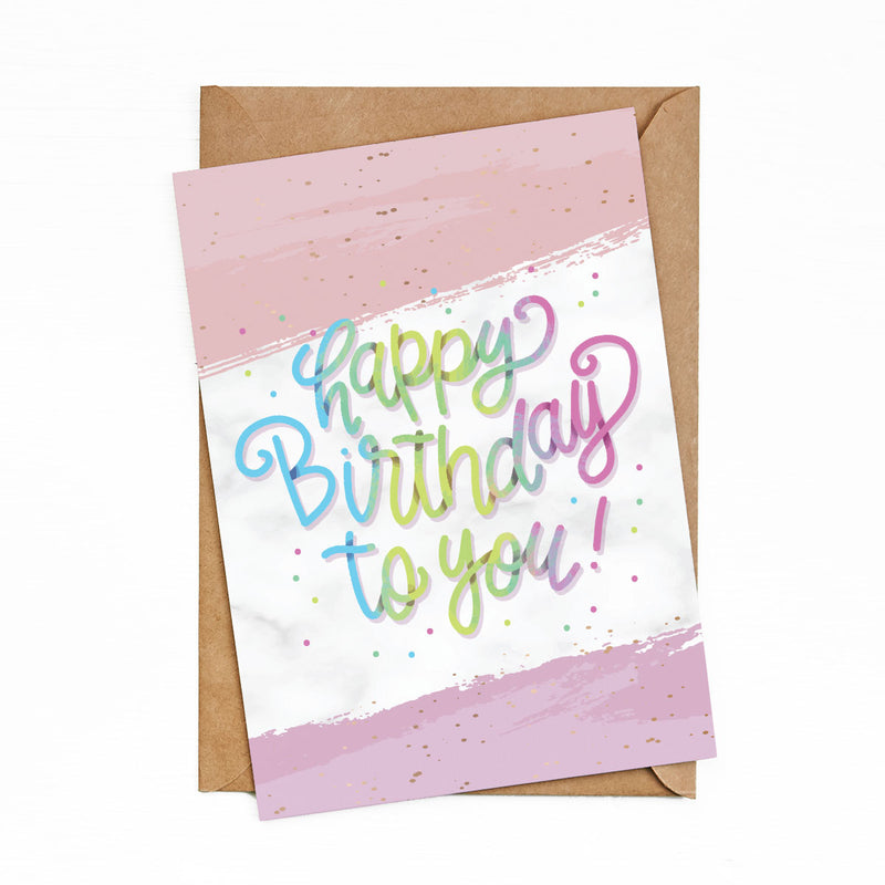 Greeting Cards Happy Birthday Pink by bukuqu
