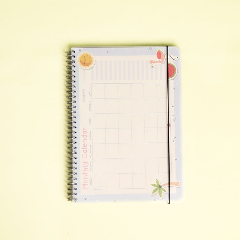 Bukuqu Notebook Spiral B5 - SM207 Monthly Calendar Flamingo