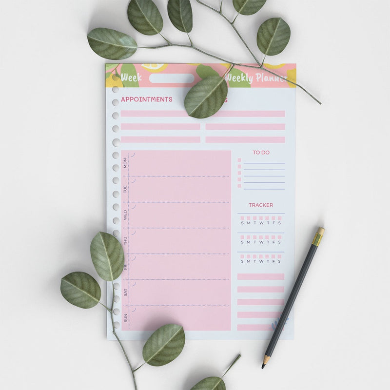Loose Leaf A5 Weekly Planner Pink 2022 by bukuqu