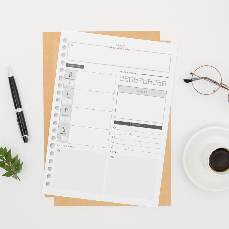 Loose Leaf A5 Daily Planner BW 2022 by bukuqu