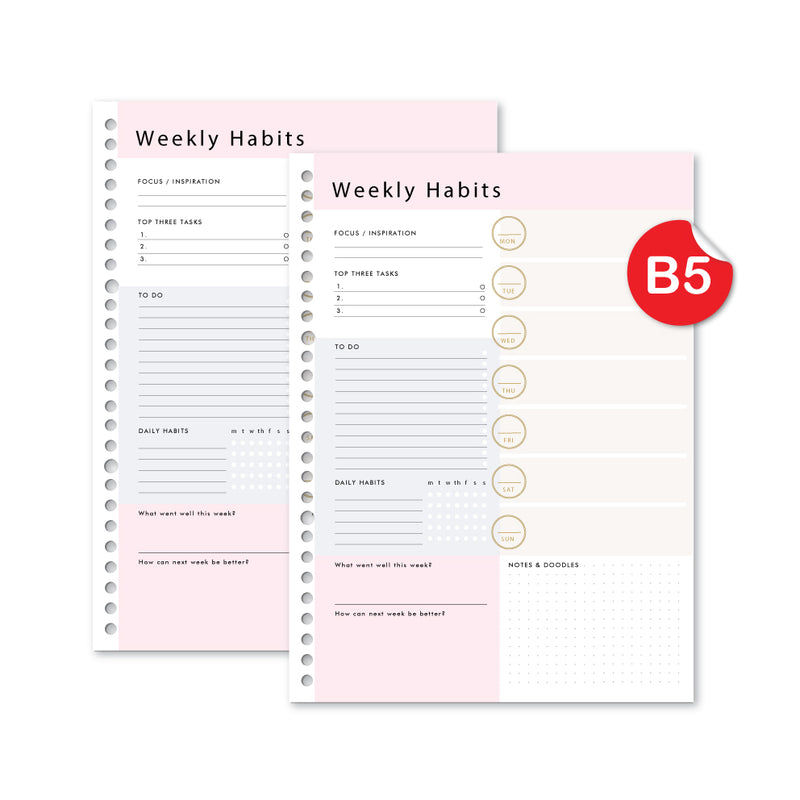 Loose Leaf B5 Weekly Habits by bukuqu