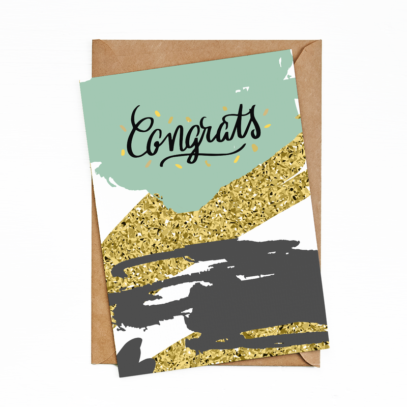 Greeting Cards Glitter Congrats by bukuqu