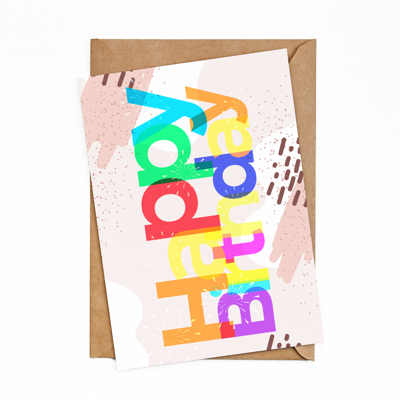 Greeting Cards HBD Color by bukuqu