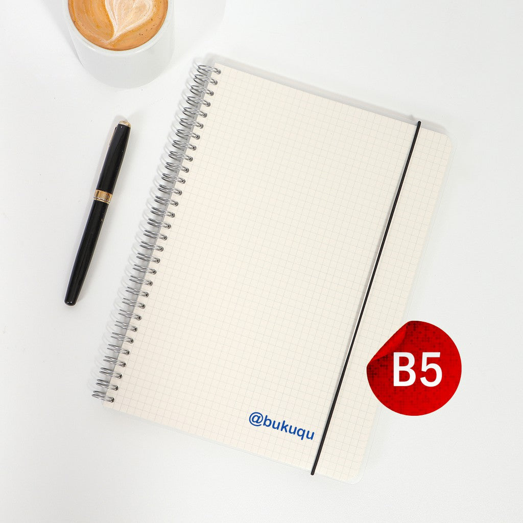 Notebook Spiral Mika B5 - Grid/Dotted - Cream Paper by bukuqu