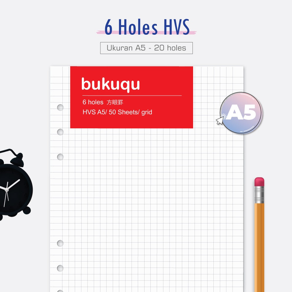 Loose Leaf A5 HVS 6 Holes by bukuqu