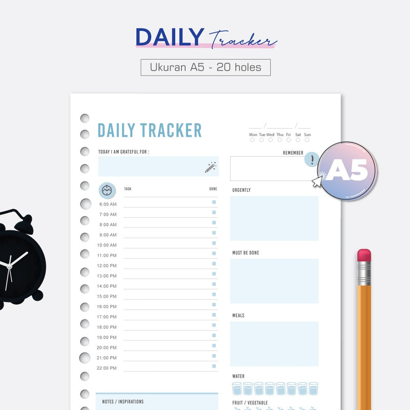 Loose Leaf A5 Daily Tracker by bukuqu