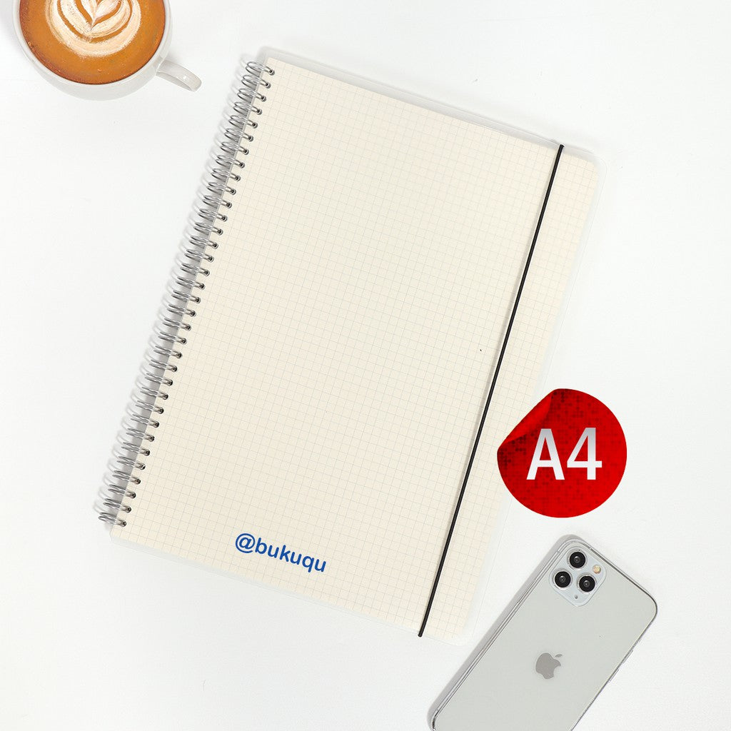 Notebook Spiral Mika A4 - Grid/Dotted - Cream Paper by bukuqu