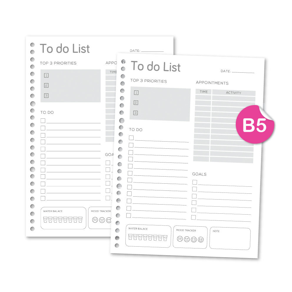 bukuqu B5 Loose Leaf Daily To do list