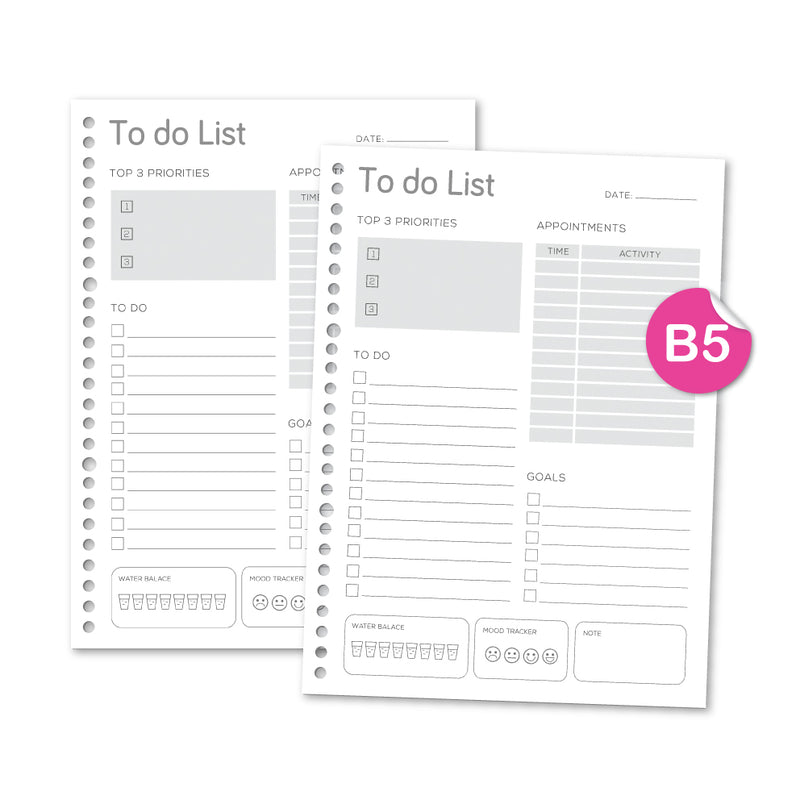 Loose Leaf B5 Daily To do list by bukuqu