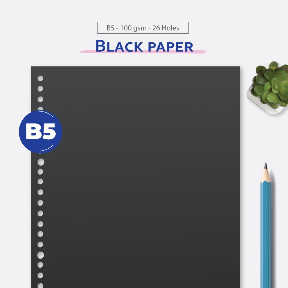Loose Leaf B5 210 gsm Black paper by bukuqu