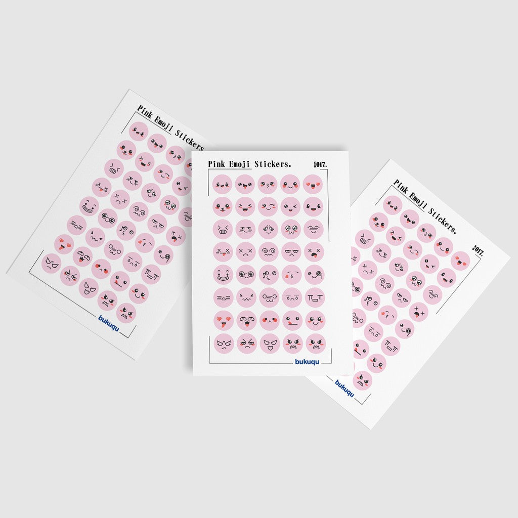 bukuqu Stiker Deco Pink Emoji