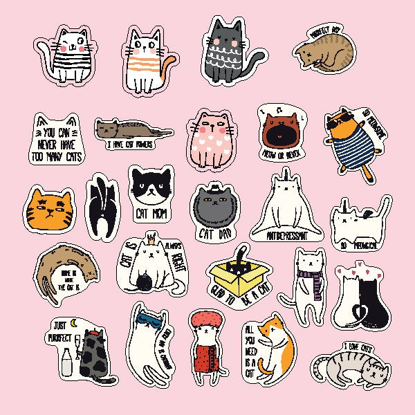 Stiker Journal Cute Cat by bukuqu