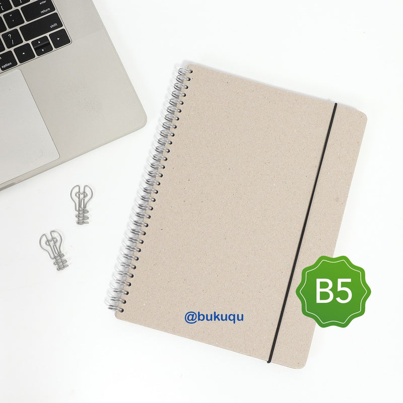 Notebook Spiral Board - B5 /Grey by bukuqu