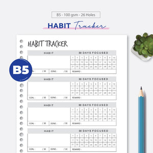Loose Leaf B5 Habit Tracker by bukuqu