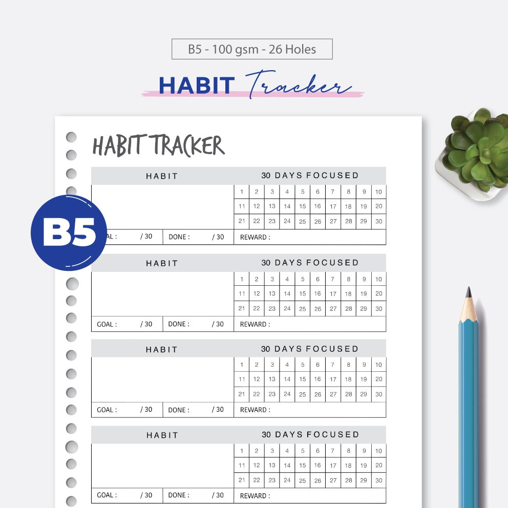 Loose Leaf B5 Habit Tracker by bukuqu