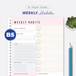 Loose Leaf B5 Weekly Habits by bukuqu