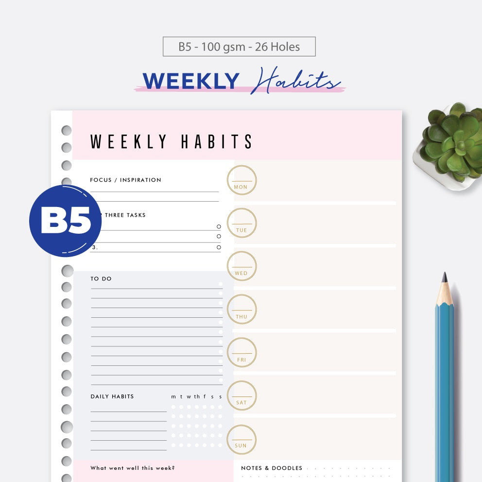 Loose Leaf B5 Weekly Habits by bukuqu