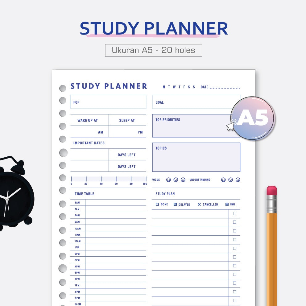 Loose Leaf A5 Study Planner by bukuqu