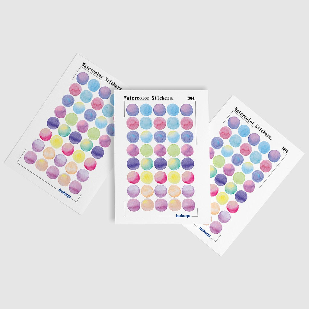 bukuqu Stiker Deco Watercolor Stickers