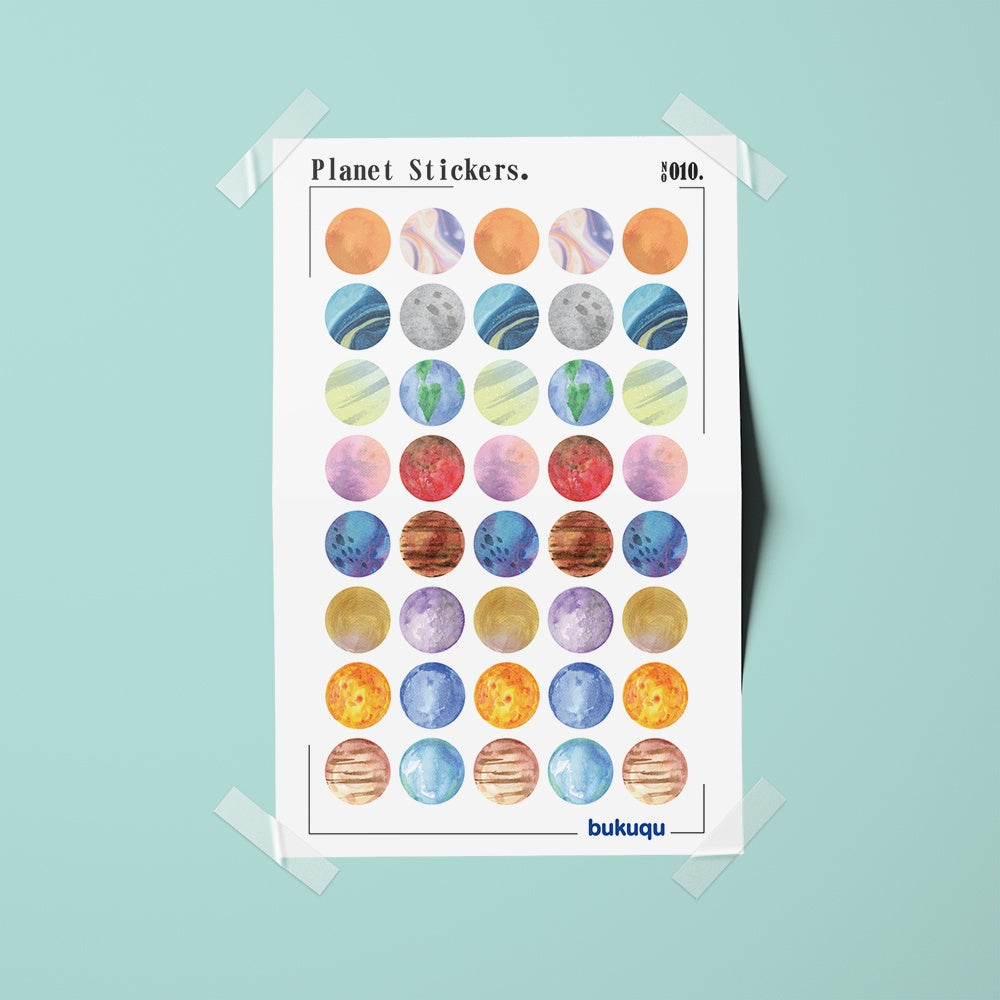 Stiker Deco Planet Sticker by bukuqu
