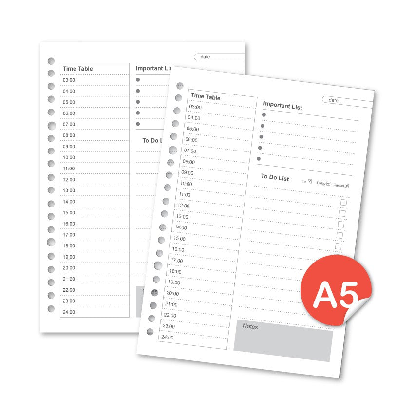 bukuqu A5 Loose Leaf Time Table