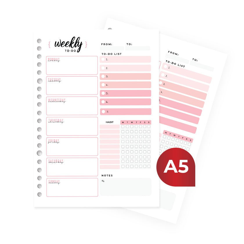 bukuqu A5 Loose Leaf Weekly To do
