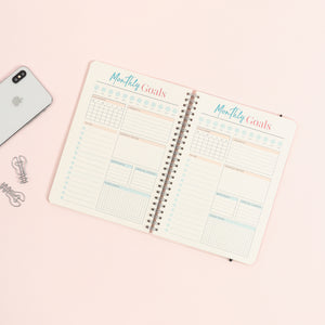 Notebook Spiral A5 - SM022 Monthly Goals by bukuqu